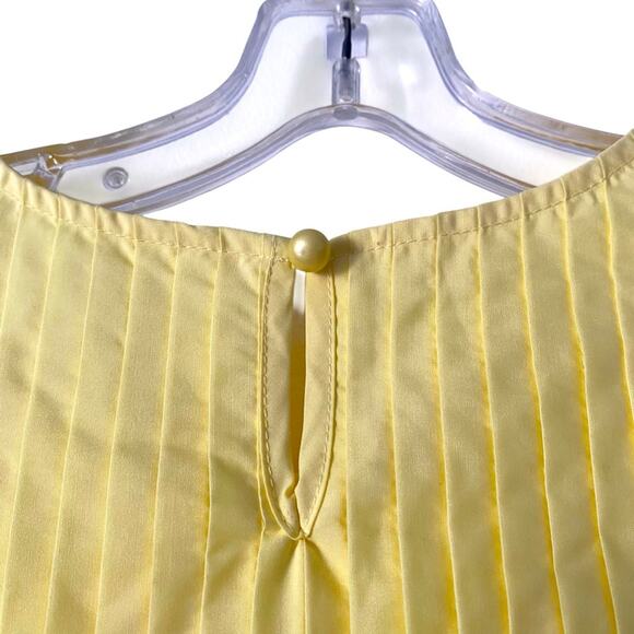 Commense Butter Yellow Cotton Sleeveless Pleated Blouse NWTs size medium - Picture 5 of 7